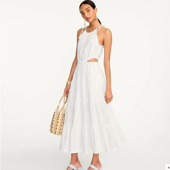 J crew Harbour Side Cutout Dress White XS - Picture 3 of 4